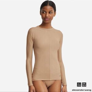 Uniqlo X Alexander Wang Tan Fitted Ribbed Top